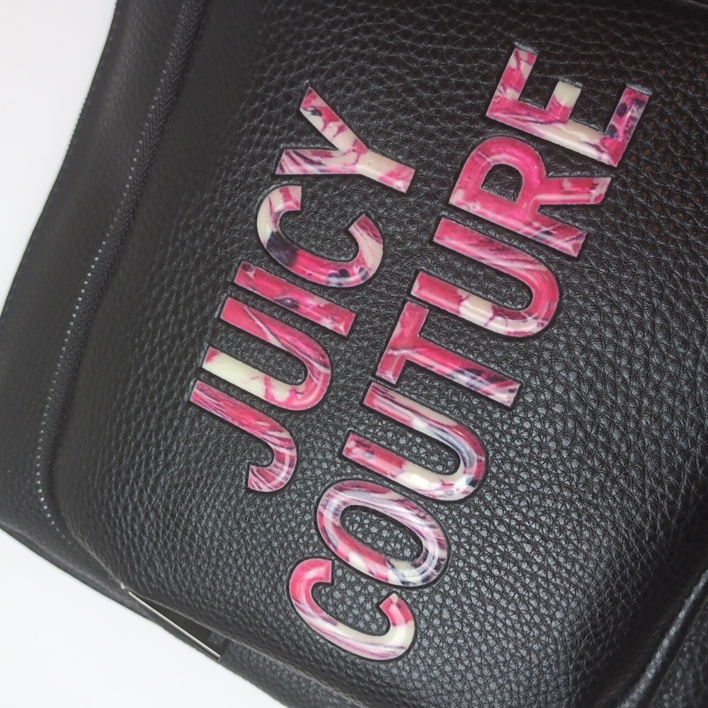 Juicy Couture All Nighter Black Vegan Leather Adjustable Strap Crossbody Bag NWT - Picture 6 of 17